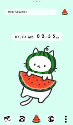 Watermelon Kitty Cat Theme android App screenshot 0