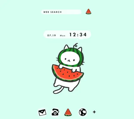 Watermelon Kitty Cat Theme android App screenshot 4